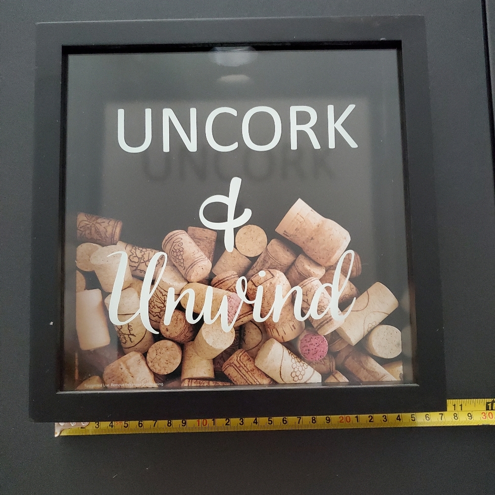 Wine cork shadow box 10x10x2 removable back